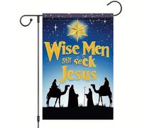 Les Rois Mages Cherchent Encore Jésus Drapeau Solide Drapeau De Jardin Décoratif Garden Flag Pour Maison Extérieur Bar 30X45Cm