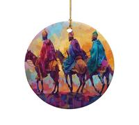 Les Rois Mages Christmas Hanging avec Ficelle Sapin Décoration D'Ornement De Noël Céramique Décoration De Noël À Suspendre