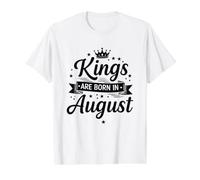 Les Rois Naissent en août T-Shirt Graphique avec Valeur, Homme, Blanc, M