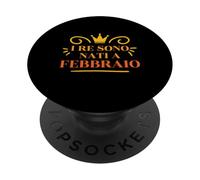 Les Rois sont nés en février Anniversaire Italie PopSockets PopGrip Adhésif