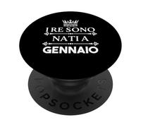 Les Rois sont nés en Janvier Italien PopSockets PopGrip Adhésif