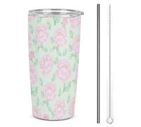 LeS roSeS Vert, fleurS Mug ISotherme De Voyage - ConServe La Température DeS BoiSSonS ChaudeS Et FroideS - Acier Inoxydable Avec DeSign Compact 30oz