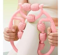 Les rouleaux de jambe pour les muscles, 12 roues manuelles masseur de jambe, masseur drainage lymphatique, rouleaux muscles anti-cellulite pour poignet, main, pied et cuisse (rose)