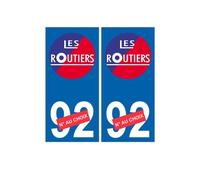 Les routiers numéro au choix sticker autocollant plaque blason armoiries stickers département - Angles : droits