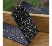 Les rubans de velours doux, Ruban de velours à paillettes dorées de 5 mètres for bricolage, artisanat, couvre-chef, accessoires, vêtements, chapeaux, couture, garnitures, matériaux(Navy,25mm)