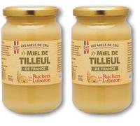 Les Ruchers du Luberon - Miel de Tilleul 500 g - Miel de Cru Français - Naturel - Non Pasteurisé - Non Filtré - Naturellement Cristallisé (Lot de 2)