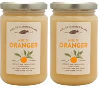 Les Ruchers du Luberon - Miel d'Oranger 400 g - 100% Naturel - Délicatement Parfumé - Non Filtré - Non Pasteurisé (Lot de 2)