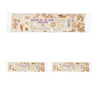 Les Ruchers du Luberon - Nougat Blanc de Provence en Barre 100 g - Nougat Tendre aux Amandes et au Miel de Lavande - Fabrication Artisanale (Lot de 3)