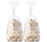 Les Ruchers du Luberon - Nougat Blanc de Provence en Papillote 400 g - Nougat Blanc aux Amandes et au Miel de Lavande - Traditionnel - Fabrication Artisanale (Lot de 2)