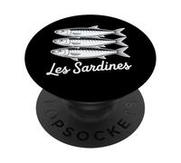 Les Sardines French Bistro Nautical Seafood Art PopSockets PopGrip Adhésif