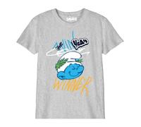Les Schtroumpfs BOSMURFTS005 T-Shirt, Gris Melange, 10 Ans Garçon