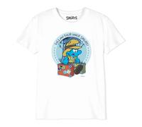Les Schtroumpfs « Follow Your Inner Smurf » BOSMURFTS032 T-Shirt Garçon, Blanc, Taille 14 Ans