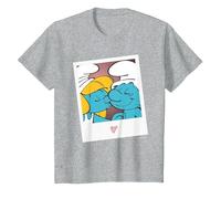 Les Schtroumpfs Hefty and Schtroumpfette Kids T-Shirt, Enfant, Gris Chiné, 8 Ans