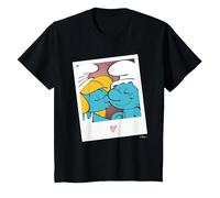 Les Schtroumpfs Hefty and Schtroumpfette Kids T-Shirt, Enfant, Noir, 4 Ans