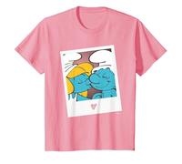 Les Schtroumpfs Hefty and Schtroumpfette Kids T-Shirt, Enfant, Rose, 8 Ans