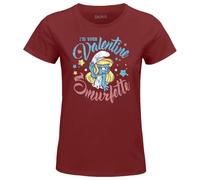 Les Schtroumpfs « I Am Your Valentine Smurfette » WOSMURFTS021 T-Shirt Femme, Burgundy, Taille M