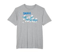 Les Schtroumpfs Tous excités T-Shirt, Homme Grandes Tailles, Gris Chiné, 5X Tall
