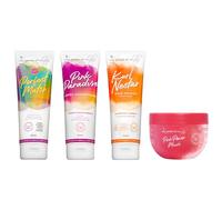 Les Secrets De Loly - Rituel soin cheveux texturés - Shampooing Perfect Match - Après-shampooing Pink Paradise - Masque Pink Power Mask - Leave-in Kurl Nectar - 3x250ml + 1x300ml