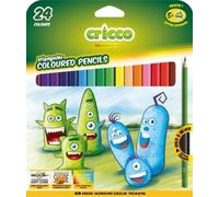 Les sensationnels crayons de couleur triangulaires Crico en lot de 24 couleurs - Découvrez la joie de la création Idéal pour les enfants et les adultes, haute qualité et couleurs intenses