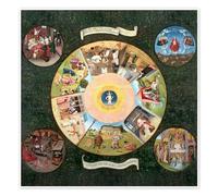 Les Sept Péchés capitaux et les Quatre Dernières Étapes humaines Poster | 60 x 60 cm de Hieronymus Bosch Vert Tableaux Décoration murale