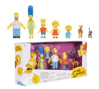 Jakks Pacific - The Simpsons - Pack 7pcs Figurines articulées 6.3cm - Homer Bart Marge Maggie Lisa Multicolore G