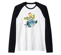 Les Simpsons Holiday Homer Simpson : guirlandes de Noël Manche Raglan