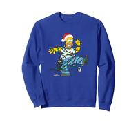Les Simpsons Holiday Homer Simpson : guirlandes de Noël Sweatshirt, Unisexe pour Adultes, Bleu Royal, M