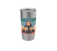 Les singes ne voient aucun mal, n'entendent aucun mal, ne Gobelet isotherme en acier inoxydable double paroi