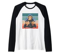 Les singes ne voient Aucun Mal, n'entendent Aucun Mal, ne Manche Raglan