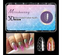 Les Sirènes Appuyent Sur Des Clous Clairs Clairs Clous Ongles Bâton Sur Les Clous Acryliques Faux Ongles Colues Sur Des Ongles Cadeaux Ongles Artificiels En Acrylique Faux Ongle
