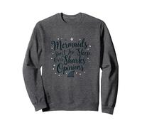 Les sirènes ne Perdent Pas Le Sommeil sur Les Opinions des Requins Sweatshirt, Unisexe pour Adultes, Chiné Foncé, XXL