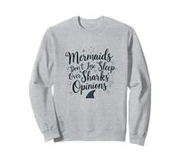 Les sirènes ne Perdent Pas Le Sommeil sur Les Opinions des Requins Sweatshirt, Unisexe pour Adultes, Gris Chiné, L