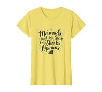 Les sirènes ne Perdent Pas Le Sommeil sur Les Opinions des Requins T-Shirt, Femme, Citron, S