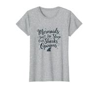 Les sirènes ne Perdent Pas Le Sommeil sur Les Opinions des Requins T-Shirt, Femme, Gris Chiné, M