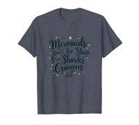 Les sirènes ne Perdent Pas Le Sommeil sur Les Opinions des Requins T-Shirt, Homme, Bleu Chiné, S