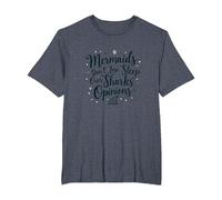 Les sirènes ne Perdent Pas Le Sommeil sur Les Opinions des Requins T-Shirt, Homme Grandes Tailles, Bleu Chiné, 4X Tall