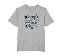 Les sirènes ne Perdent Pas Le Sommeil sur Les Opinions des Requins T-Shirt, Homme Grandes Tailles, Gris Chiné, 4X Tall