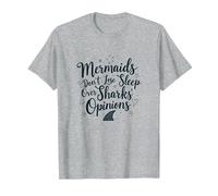 Les sirènes ne Perdent Pas Le Sommeil sur Les Opinions des Requins T-Shirt, Homme, Gris Chiné, L