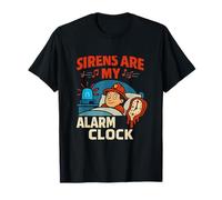 Les sirènes sont mon réveil pour pompier, design rétro T-Shirt