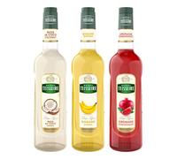 Les sirops exotiques Teisseire - Noix de coco 70cL, Banane 70cL, Grenade 1L