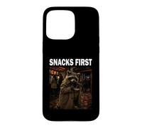 Les Snacks d’Abord Raton Laveur Cinéma Amoureux des Animaux Coque pour iPhone 15 Pro Max