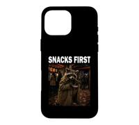 Les Snacks d’Abord Raton Laveur Cinéma Amoureux des Animaux Coque pour iPhone 16 Pro Max