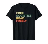 Les sociétés Libres lisent Librement des Livres pour Les Amateurs de Livres T-Shirt Graphique avec Valeur, Homme, Noir, S
