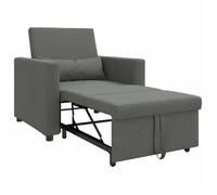 ""Les Soldes"" Canapé-lit escamotable simple (1 PLACE) - CLOUD - Fauteuil Relax SALON - Gris foncé 90x165x87 cm tissu J7071