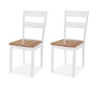 ""Les Soldes""Ensemble de salle à manger - Table de salon et chaises - pour cuisine - 3 pcs MDF et hévéa Blanc(90 x 75 cm) gba26s
