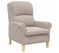 ""Les Soldes"" Fauteuil de Salon Scandinave (1 PLACE) - CLOUD - Chaise de Détente - Gris clair 76x94x102 cm Tissu Sharpa J6453