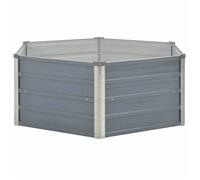 ""Les Soldes""Jardinière(1 pc) Bac de Jardin Décoration Bac à Fleurs 129x129x45 cm cm Acier galvanisé Gris ewm38s