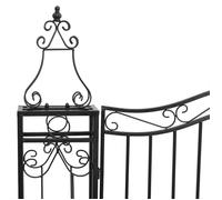 [LES SOLDES]Noir Portail de jardin noir 121x8x150 cm fer forgé ,Poids 12.8 Kg@580664