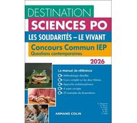 Les Solidarités - Le Vivant - Concours Commun Iep - Questions Contemporaines - Edition 2026