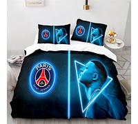 Les Stars du Football Housse de Couette, Parure de lit 3D en Microfibre avec Housse de Couette et taie d'oreiller pour Enfant 65x65cm